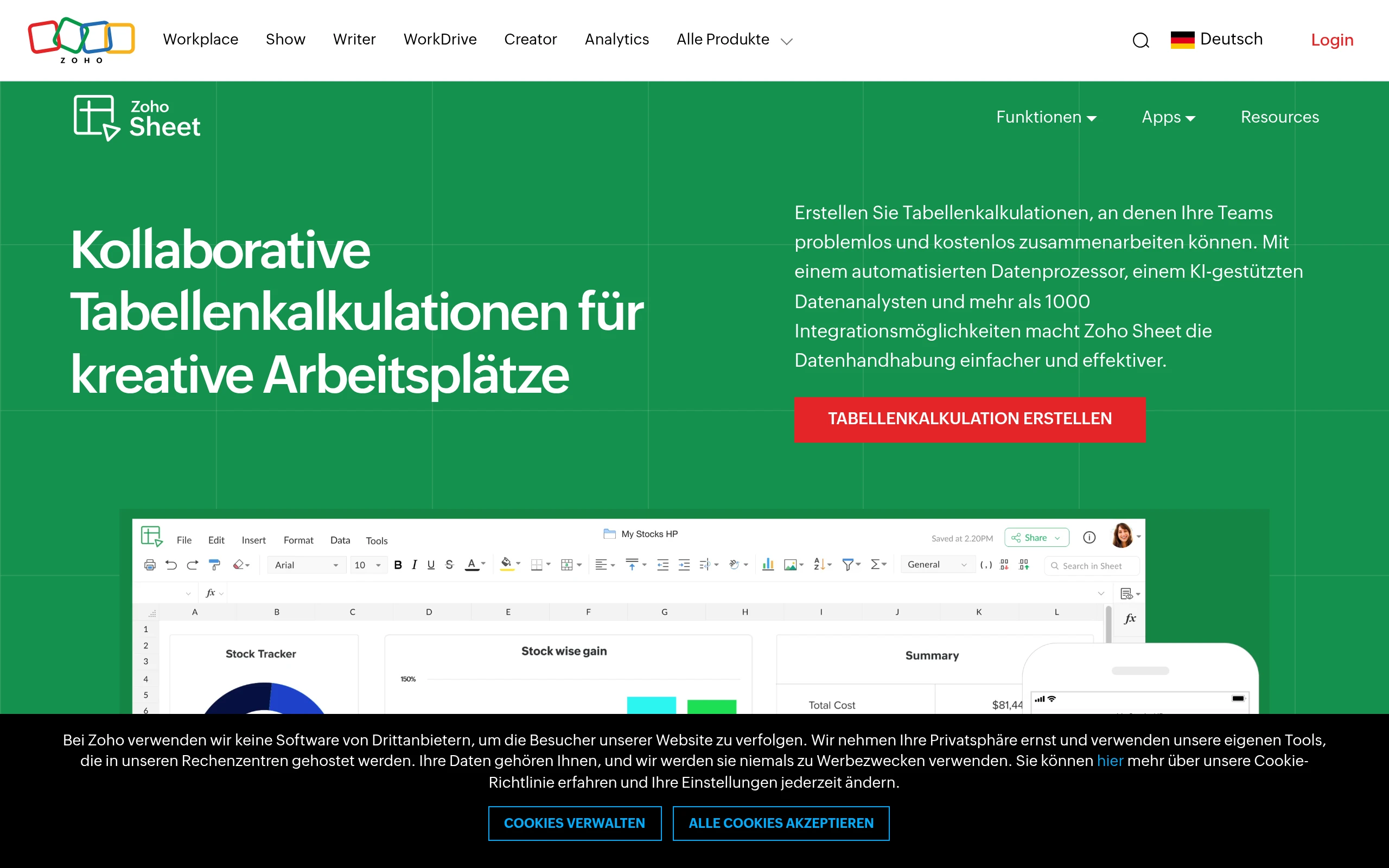 Zoho Sheet